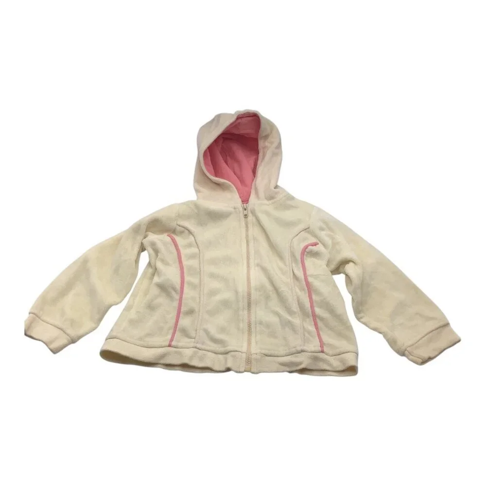 Lot of 2 Greendog Hoodies Baby Girl Size 24M Zip Up‎ Pink & Green Cotton Blend